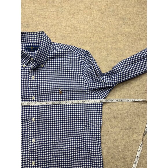 Ralph Lauren Blue & White Gingham Classic Fit Button Down Men's Shirt Large - Picture 8 of 8
